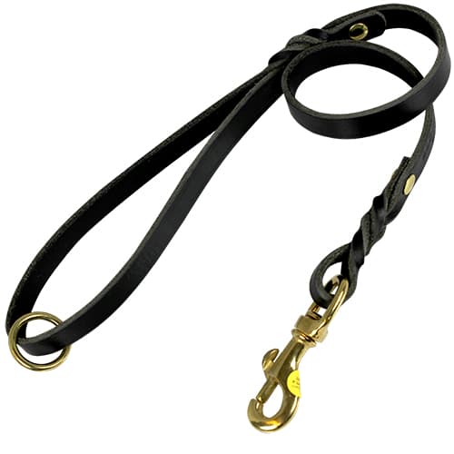 Dog Security Läderkoppel 70cm x 15mm, Svart