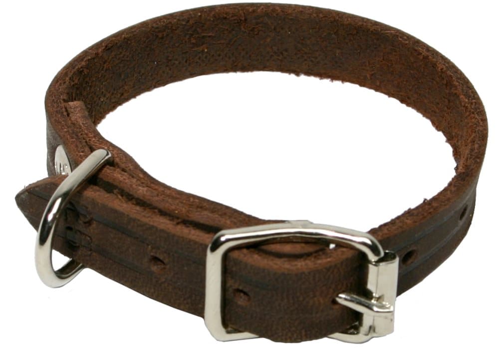 Halsband Läder Alac brun fettat