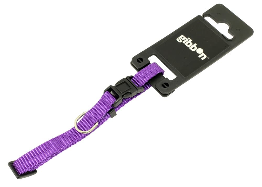 Halsband nylon ställbart lila Gibbon
