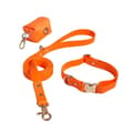 Miniatyrbild 1 av 2: Vattentät Hundkoppel och Halsband Set, Justerbart för Alla Storlekar, Lätt att Rengöra,L, Röd Orange