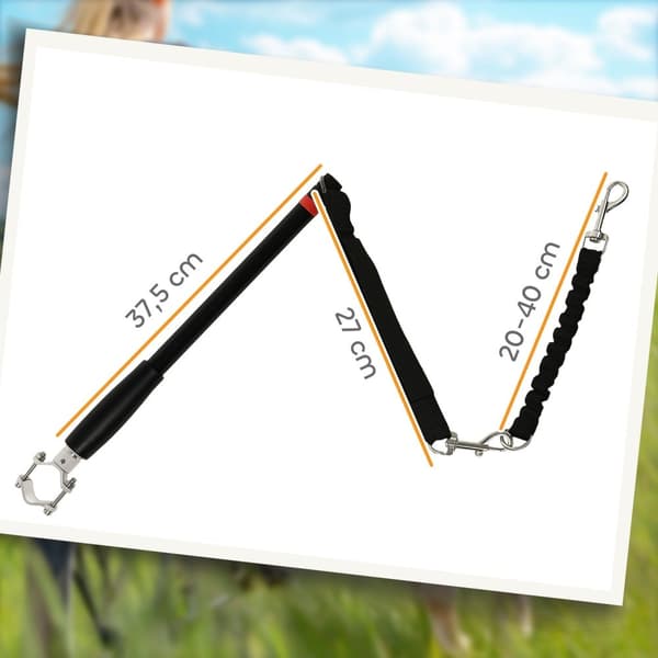 Rootz Bicycle Dog Leash - Elastic Rope - Tubular Steel - Chock -reducerande design - 124 cm längd - Håll hundar säkra på cykelturer
