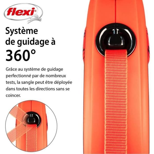 TRIXIE flexi XTREME -talutin - Koko XS - 3m - Musta ja oranssi