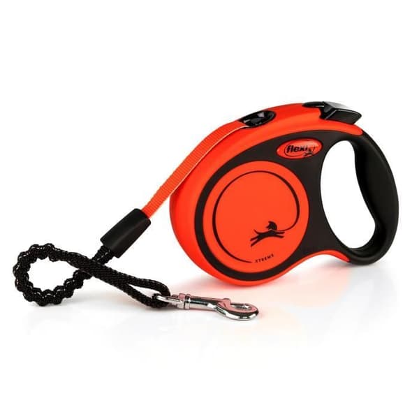 TRIXIE flexi XTREME -talutin - Koko XS - 3m - Musta ja oranssi