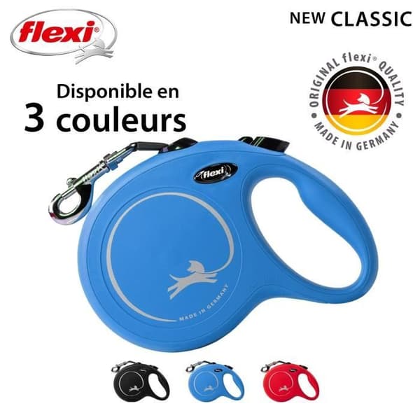 KERBL Flexi-band NewClassic L - Längd: 8 m - Maxvikt: 50 kg - Blå - För hund