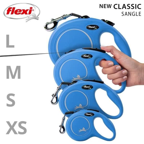 KERBL Flexi-band NewClassic L - Längd: 8 m - Maxvikt: 50 kg - Blå - För hund