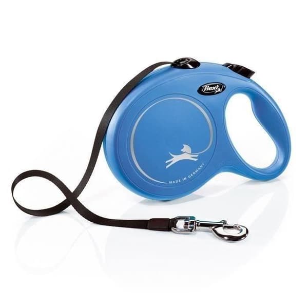 KERBL Flexi-band NewClassic L - Längd: 8 m - Maxvikt: 50 kg - Blå - För hund