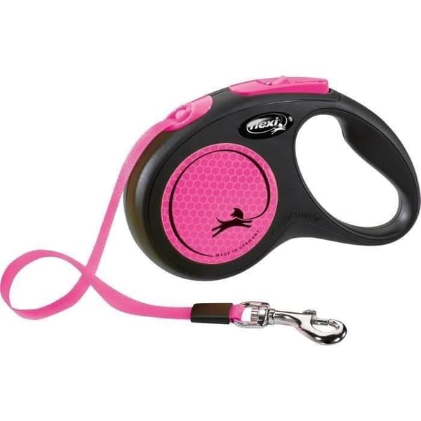 TRIXIE flexi New NEON stropline - Størrelse S - 5m - Neonpink