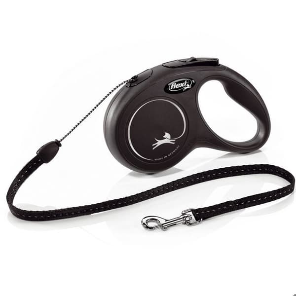 Talutushihna - FLEXI - New Classic M -naru - 5 metriä pitkä - Koirille jopa 20 kg asti - Musta