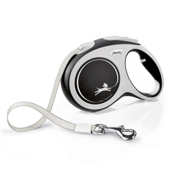 FLEXI New Comfort automatiskt hundkoppel L 8 m, svart