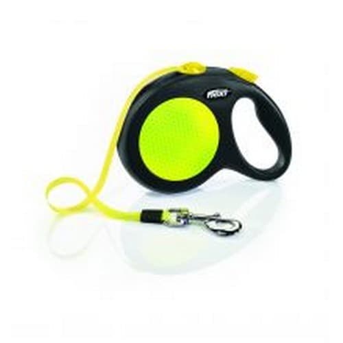 Flexi Hundeledning med neonband - 5m (stor)