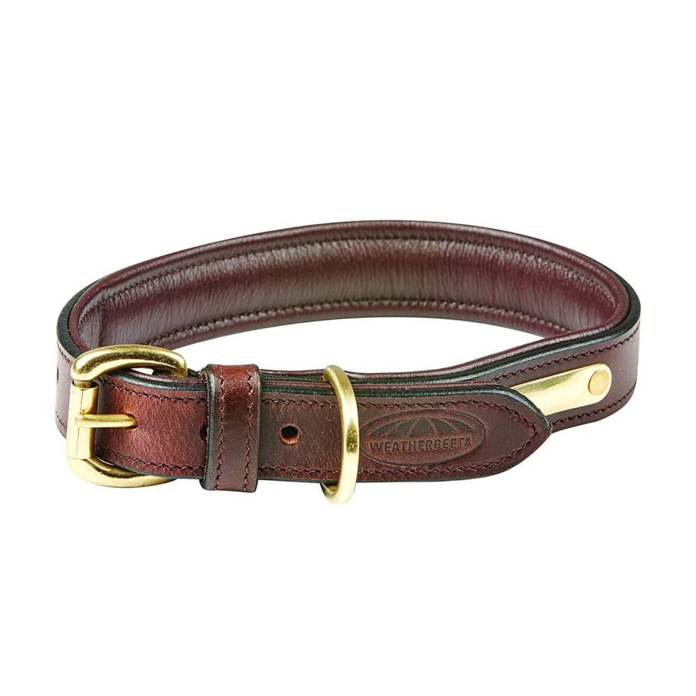 Weatherbeeta Vadderad läder hund halsband