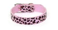 Miniatyrbild 3 av 4: Hundhalsband Läderhalsband Leopard Rosa L 3.2 x 56 cm
