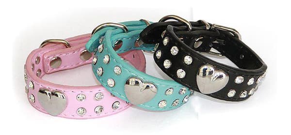 Hundhalsband med stenar XS 2.0 x 30 cm XS Rosa 2.0 x 30 cm
