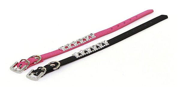 Hundhalsband dekorerad med stenar XS 1.5 x 30 cm