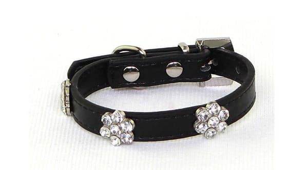 Hundhalsband med stenar i form av blomma S 1.5 x 37 cm