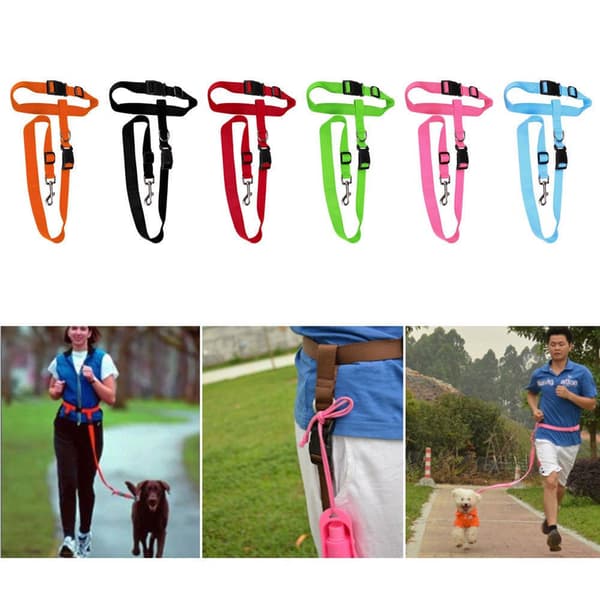 Pet Dog Running Lead Leash Nylon Hands-free Waist Belt Strap