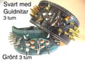 Miniatyrbild 3 av 3: Hund halsband 3" svart med guld nitar 59-67cm