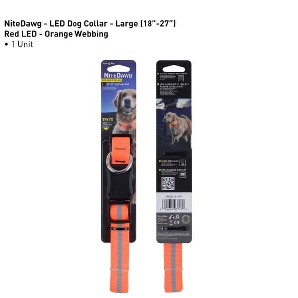 NITE IZE NITE DAWG LED COLLAR MEDIUM,  hundhalsband led