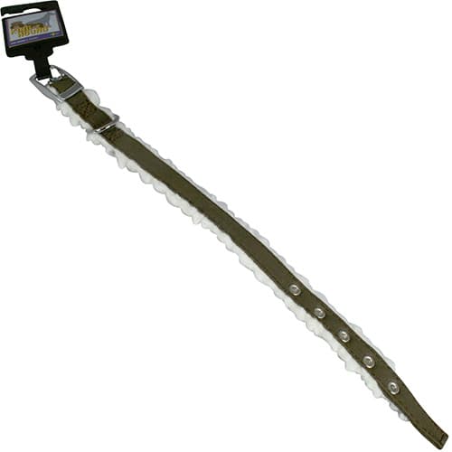 Halsband, pälsfodrade, mörkbrun/vit, 15mm x 35cm