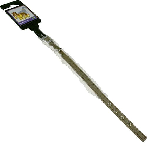 Halsband, pälsfodrat, mörkbrunt/vitt, 10mm x 25cm