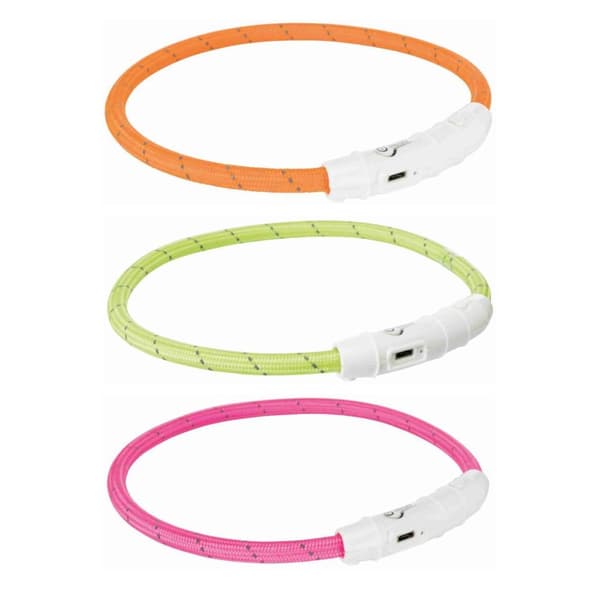 Flash Light Ring HundHalsband USB Hjälper att ni syns i mörkret