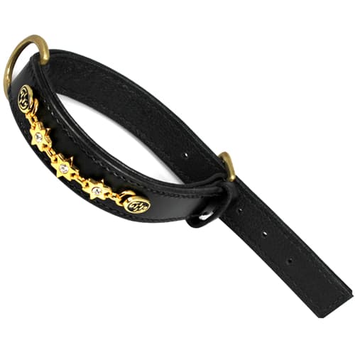 Fodrat läderhalsband, 45cm x 25mm