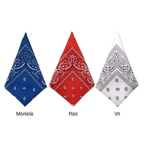 3-pak Bandana Paisley Mørkeblå, Rød, Hvid - 55x55 cm