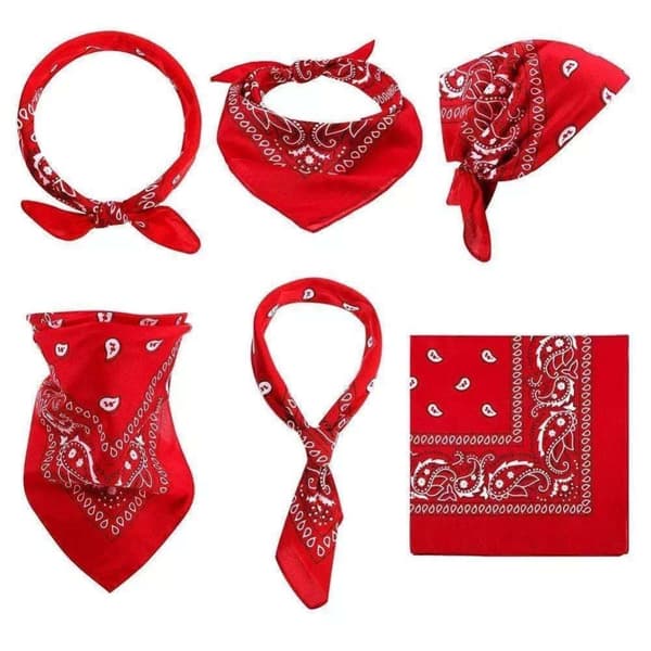 3-pak Bandana Paisley Mørkeblå, Rød, Hvid - 55x55 cm