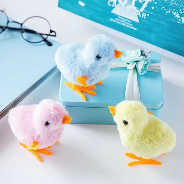 Pet Cat Toys Jumping Walking Cartoon Plush Chicken