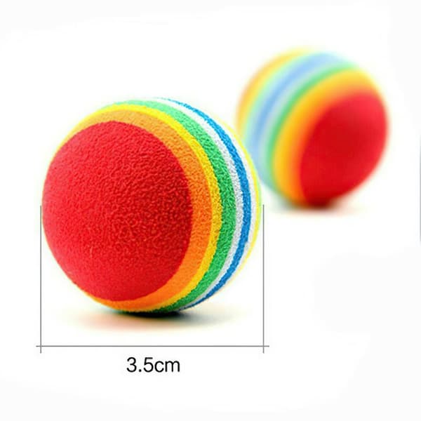 Pet Cat Toys Kitten Soft Foam Rainbow Play Balls
