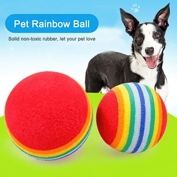 Pet Cat Toys Kitten Soft Foam Rainbow Play Balls