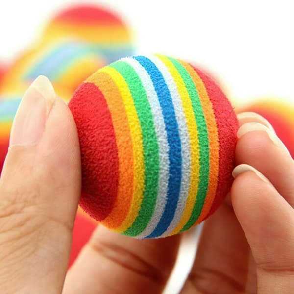 Pet Cat Toys Kitten Soft Foam Rainbow Play Balls