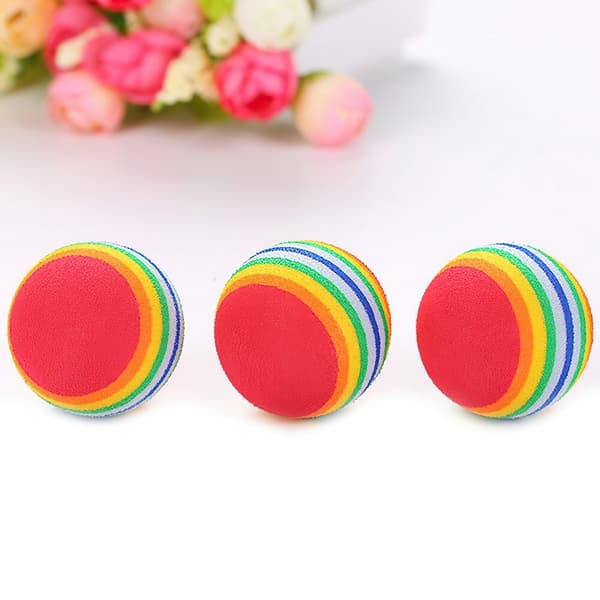 Pet Cat Toys Kitten Soft Foam Rainbow Play Balls