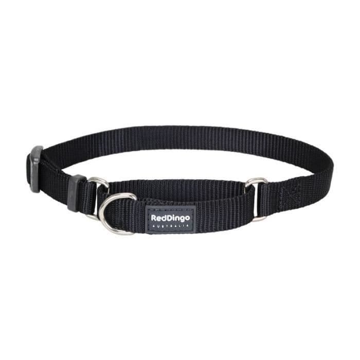 Röd Dingo - Martingale semi choke halsband för hundar - Svart Unik