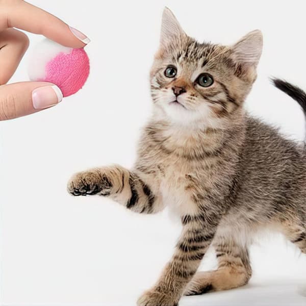 5x Fluffy Soft Fur Pompon Balls Funny Toy for Pet Cat Kitten