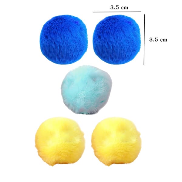 5x Fluffy Soft Fur Pompon Balls Funny Toy for Pet Cat Kitten