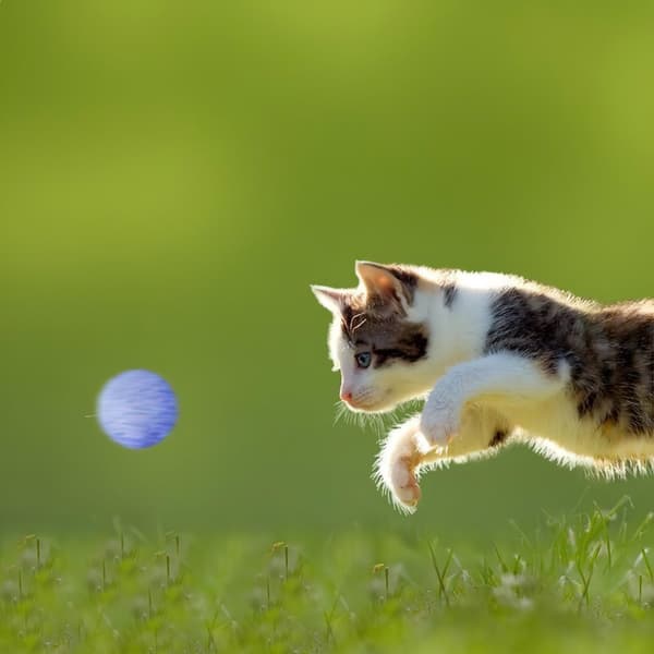 5x Fluffy Soft Fur Pompon Balls Funny Toy for Pet Cat Kitten