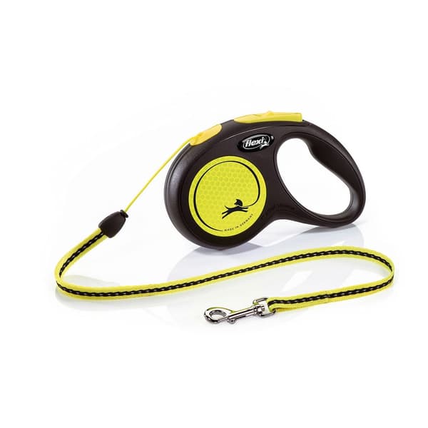 Flexi Medium Neon Retractable Dog Cord Neon Yellow/Black 5m