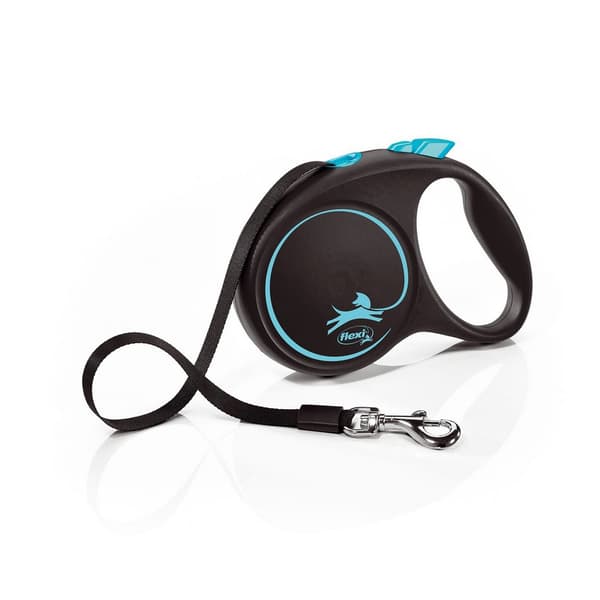 Flexi Medium bånd optrækkelig hundeledning Blue/Black 5m