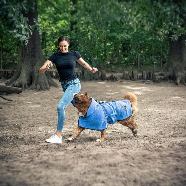 Hundbadrock Blå M 2-pack CASTY