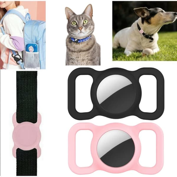 Beskyttelsescover til Airtag - Skal/Fodral til Hunde & Katte Pink
