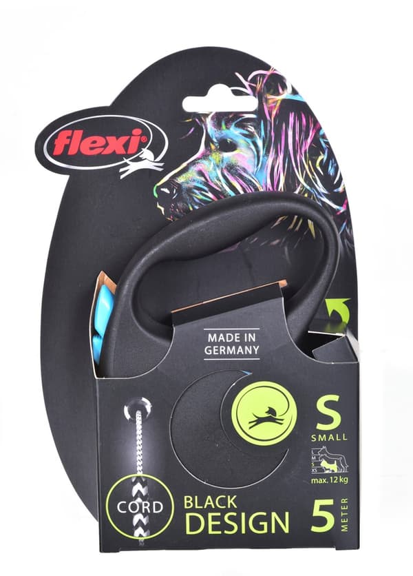 Flexi Black Design S 5 m Hund Indtrækbar snor