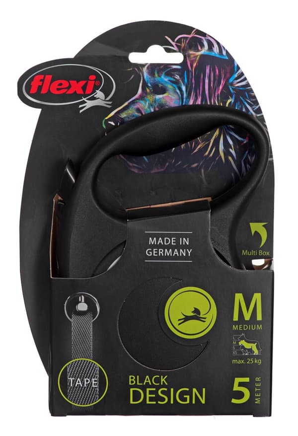 Flexi Black Design M 5 m Hund Optrækkelig snor