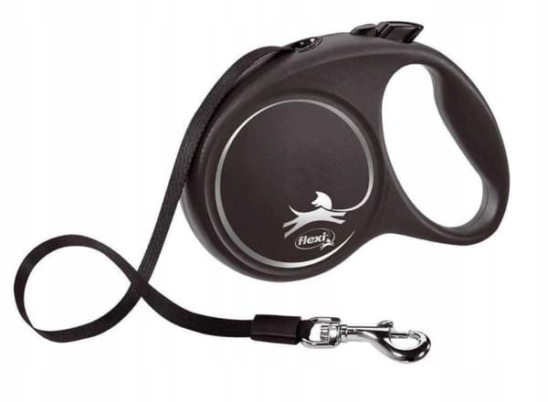 Flexi Black Design L 5 m Hund Indragbar ledning