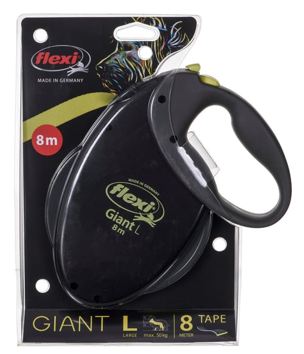 TRIXIE NEON GIANT L 8 m Sort, Gul Hund Optrækkelig snor