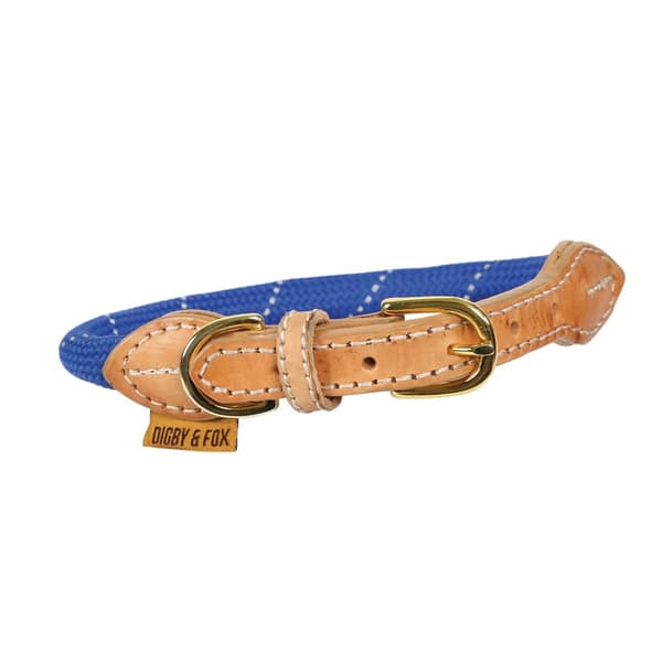 Digby & Fox Reflective Leather Dog Collar