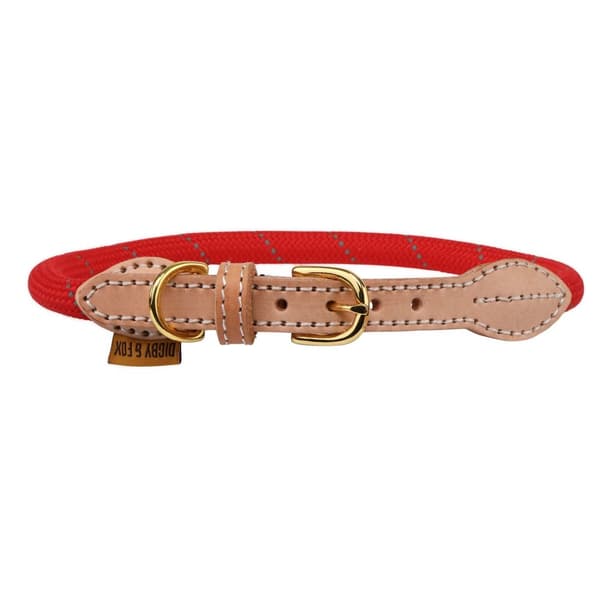 Digby & Fox Reflective Leather Dog Collar