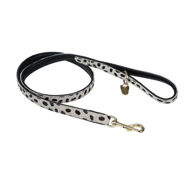 Digby & Fox Hundlina i läder med leopardmönster Brown/Tan One Size