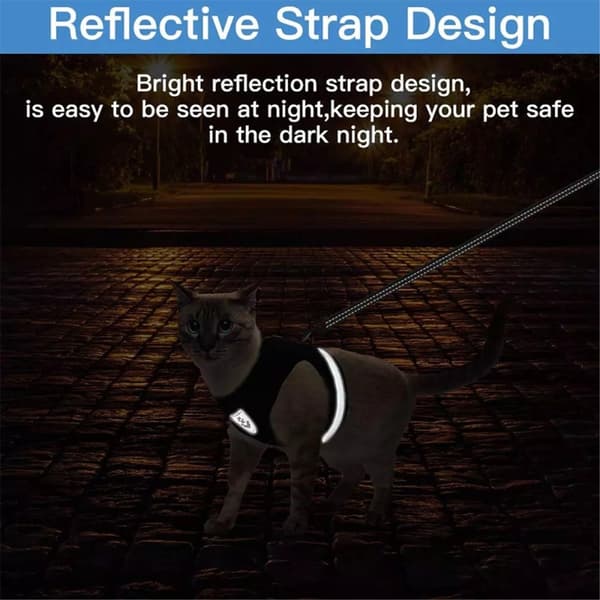 Reflekterende hundesele for liten middels hund - svart/XL
