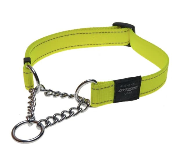 Halv-poof krave Rogz Utility L 20mm Fanbelt Lydighed, gul reflektor